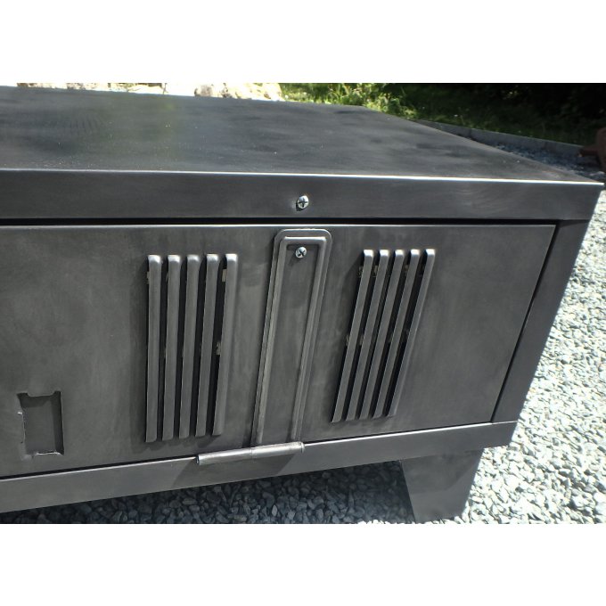 MEUBLE 9 / VESTIAIRE METTALLIQUE TEINTE CIRE "canon de fusil"